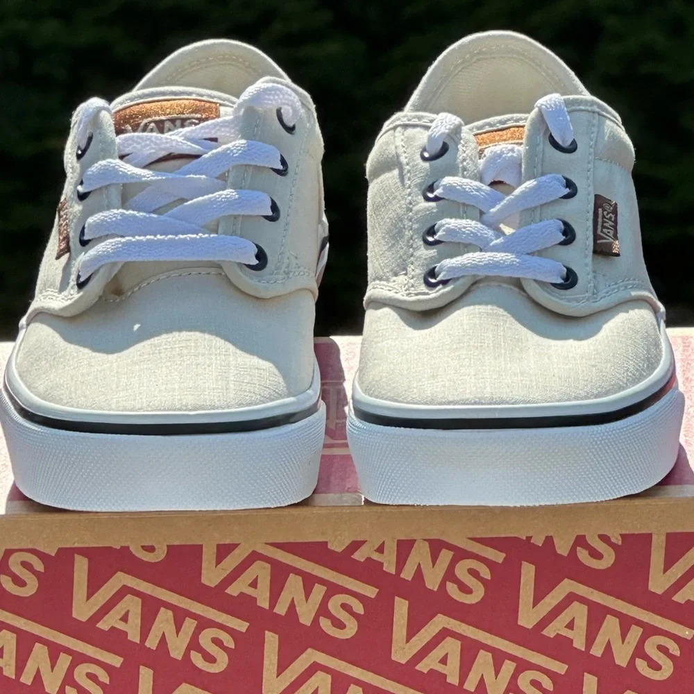 Vans Youth Unisex Atwood Casual Sneakers Beige Canvas Sizes 11K 12K 1Y 4Y 5Y NEW